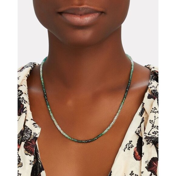 SHASHI Aisha Green Ombré Beaded Necklace - Picture 1 of 4